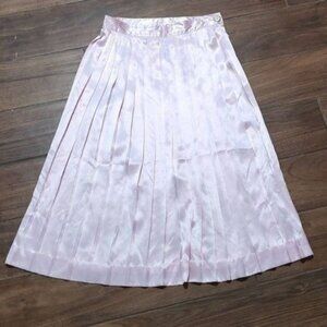 Vintage Halston III 8 pink shiny pleated midi skirt